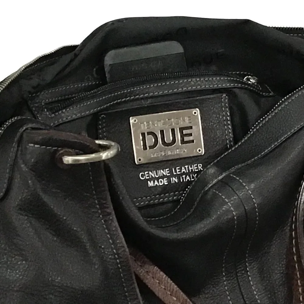 Black Leather Shoulder Bag, Tentazione Due, Made in Italy - Picture 7 of 9